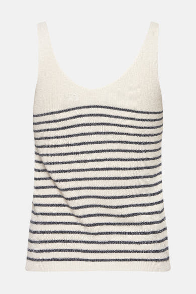 Top beige à rayures par VERO MODA, en maille fine.