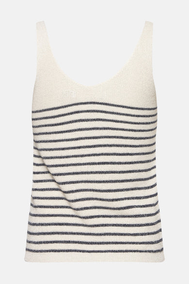 Top beige à rayures par VERO MODA, en maille fine.