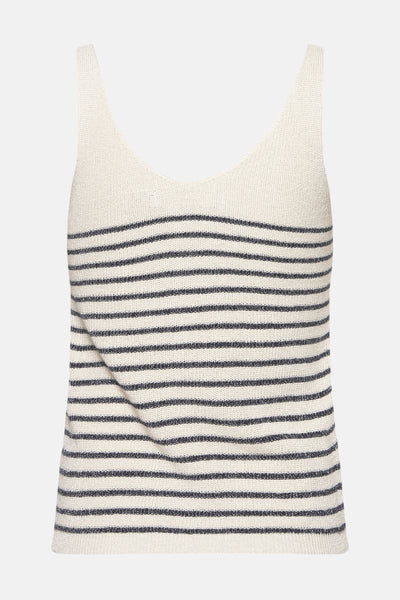 Top beige à rayures par VERO MODA, en maille fine.