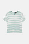 Wit T-shirt met korte mouwen en strepen van VERO MODA® met ritssluiting op de rug.