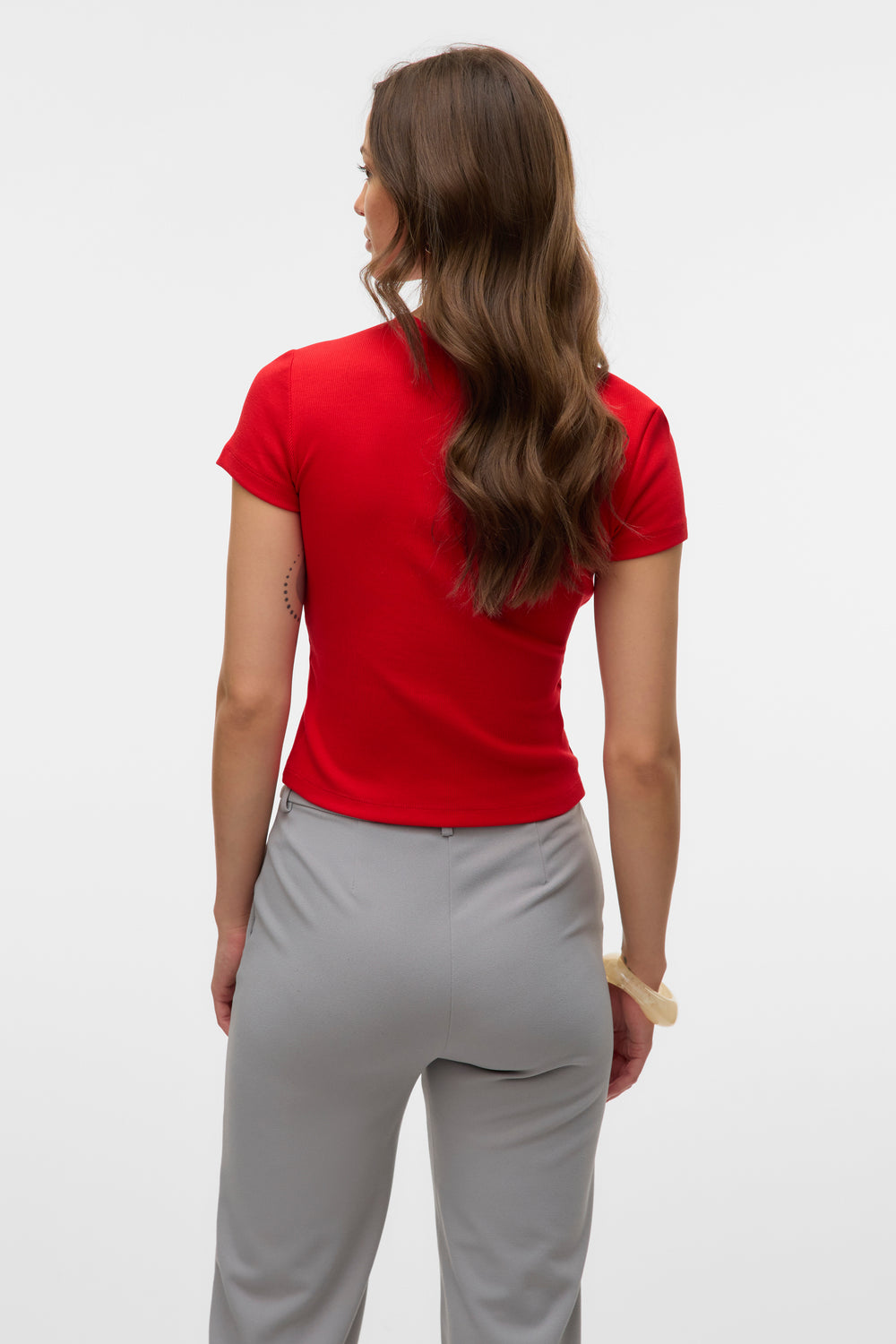 Top uni manches courtes Rouge - VERO MODA®