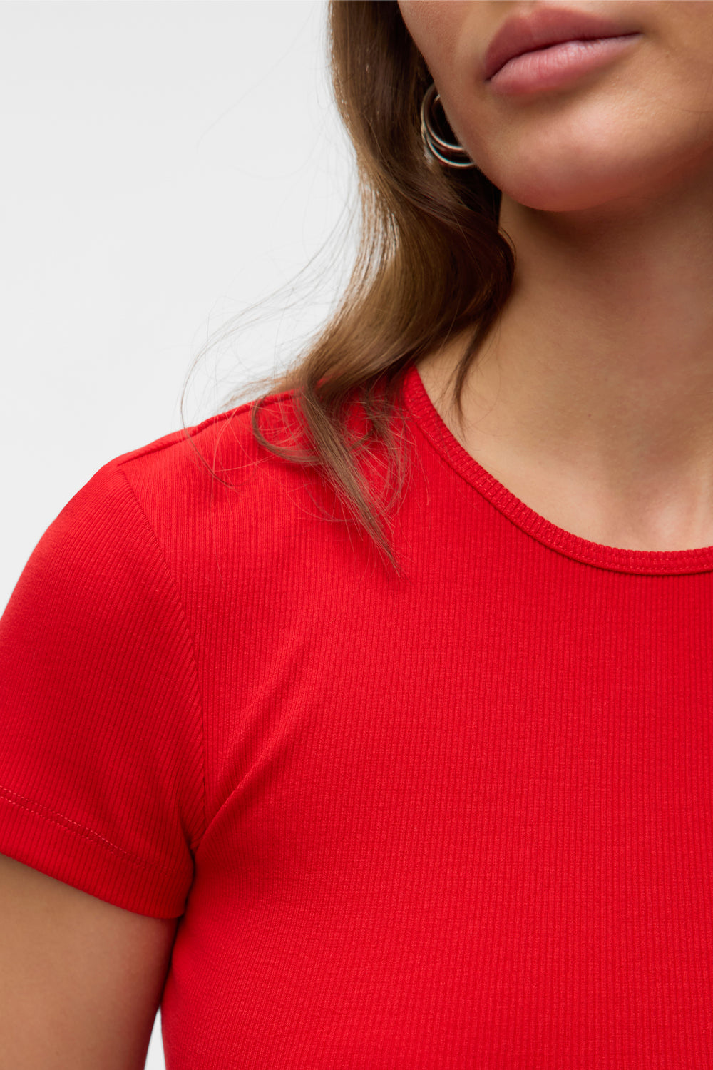 Top uni manches courtes Rouge - VERO MODA®