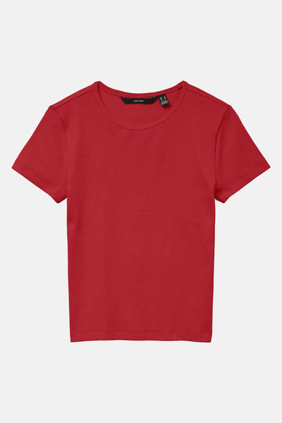 Top uni manches courtes Rouge - VERO MODA®