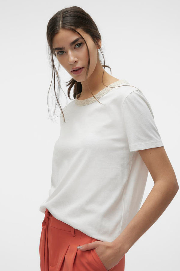 Top uni manches courtes Blanc - VERO MODA®