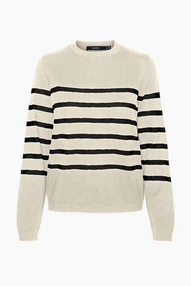 Pull met ronde hals - ecru