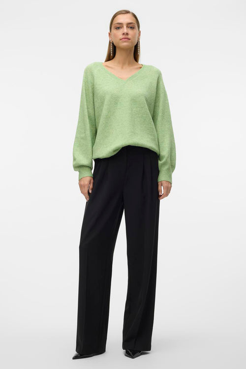 Pull à col en V - vert