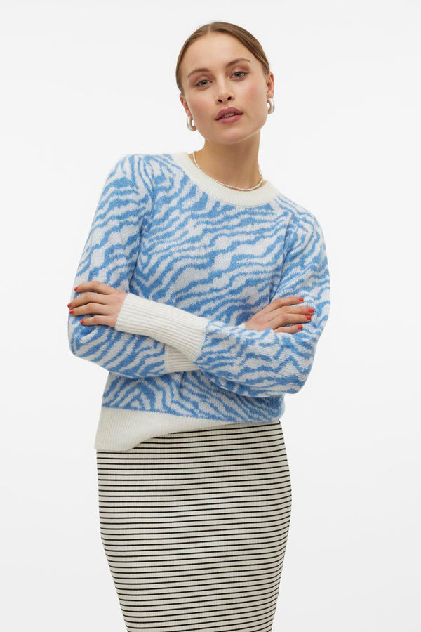 Pull col rond Bleu - VERO MODA®