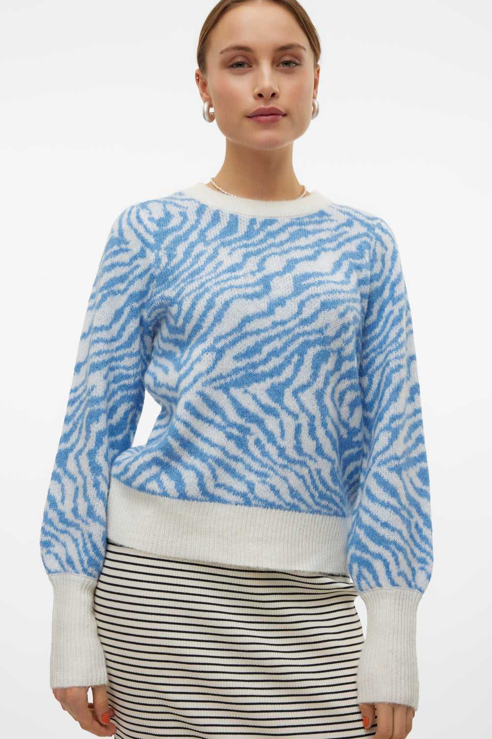 Pull col rond Bleu - VERO MODA®