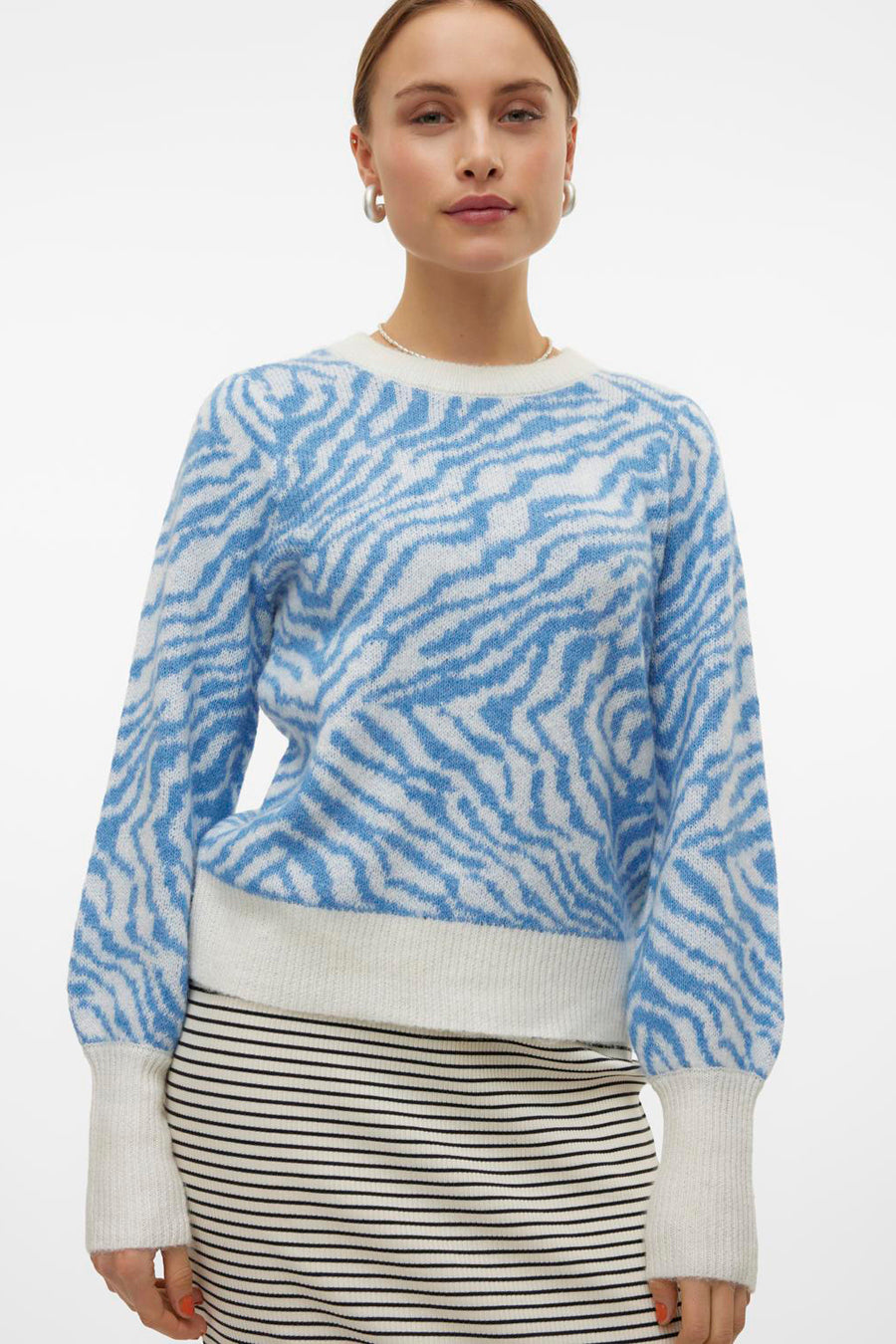 Pull col rond Bleu - VERO MODA®