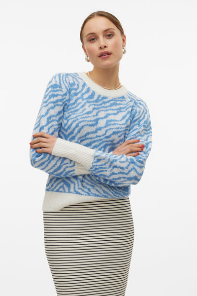 Pull col rond Bleu - VERO MODA®