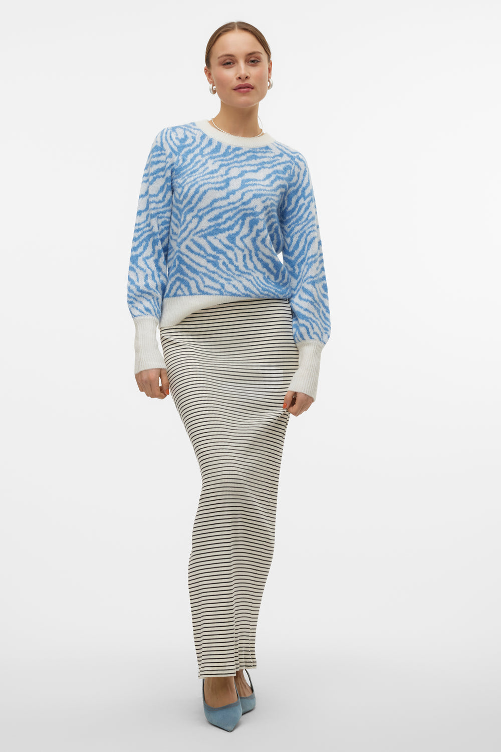 Pull col rond Bleu - VERO MODA®