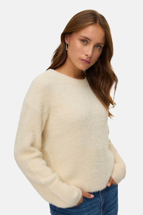 Pull met ronde hals - rood