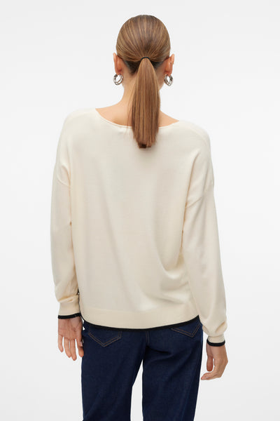 Pull col V Beige - VERO MODA®