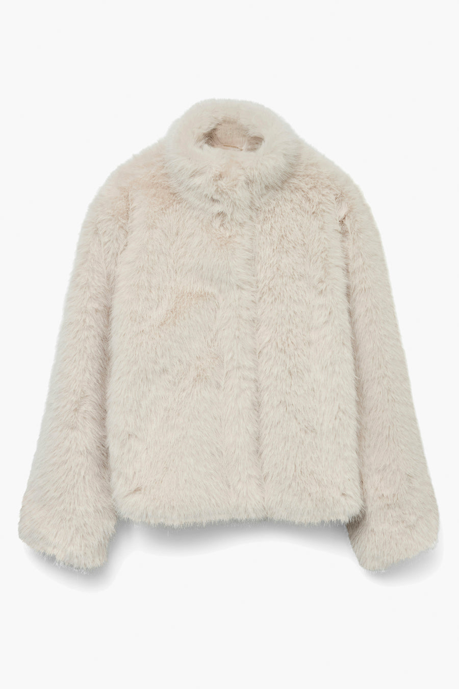 Korte ecru nepbontjas van VERO MODA, met een getextureerde opstaande kraag.