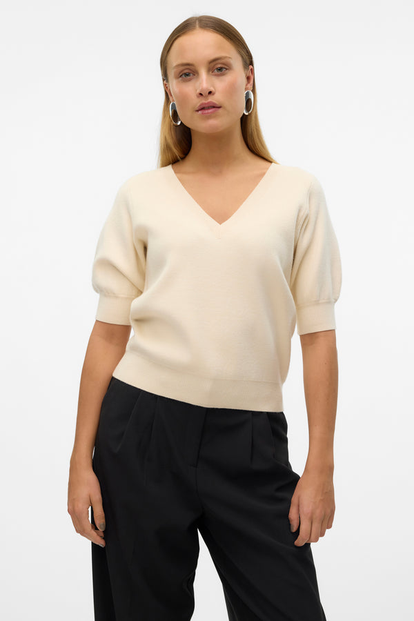 Pull col V Écru - VERO MODA®