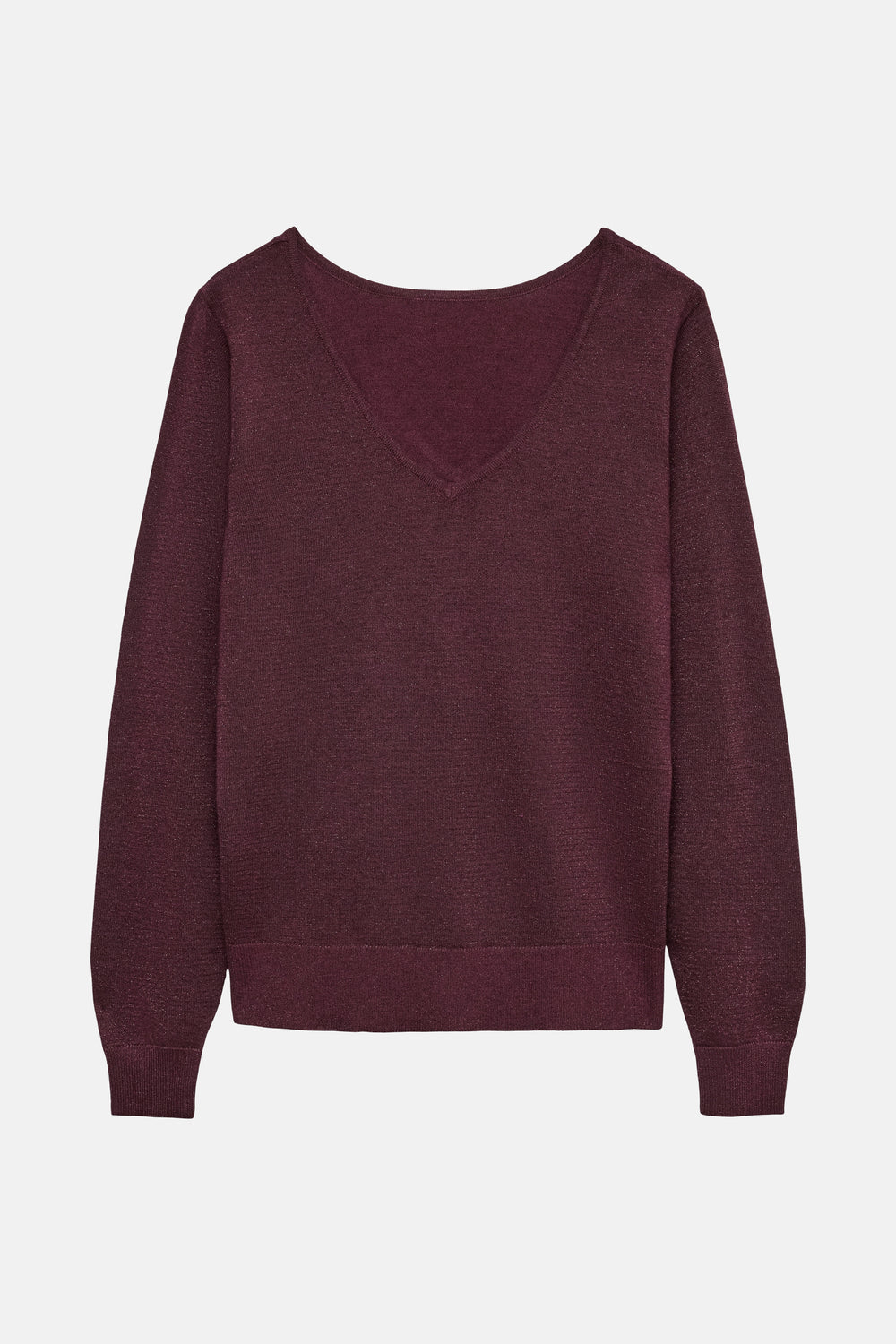 Pull met V-hals - Paars