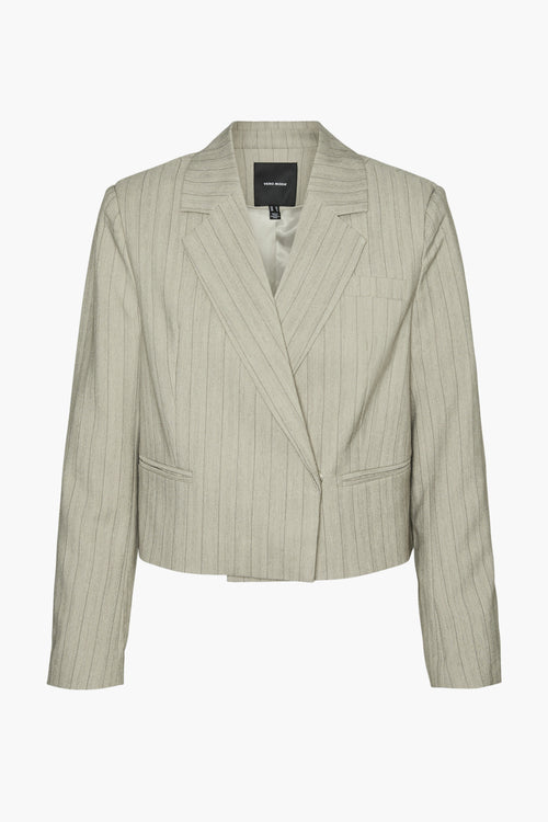 VMELI LS CROPPED HERRINGBONE BLAZER