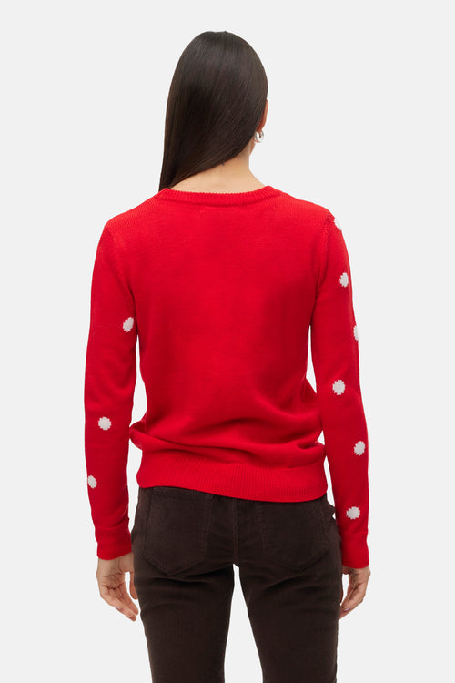 Pull met ronde hals - rood