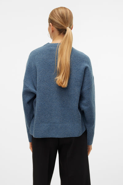 Pull col rond Bleu - VERO MODA®