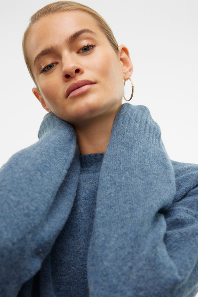Pull col rond Bleu - VERO MODA®