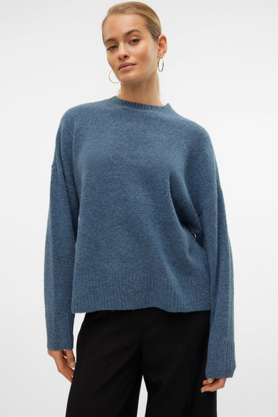 Pull col rond Bleu - VERO MODA®