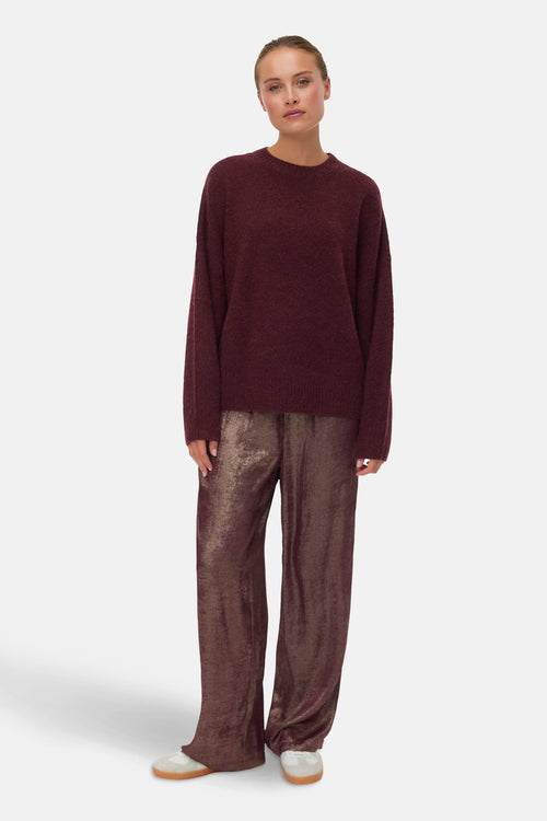 Pull met ronde hals - Bordeaux