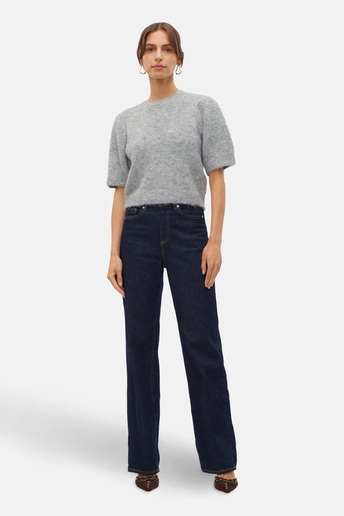 Pull met ronde hals - grijs