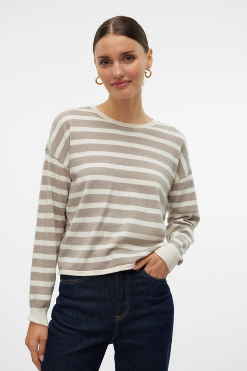 Pull col rond beige - VERO MODA®