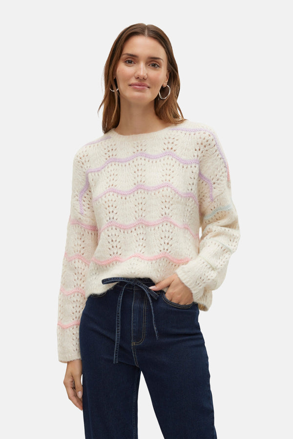 Pull col rond Écru - VERO MODA®