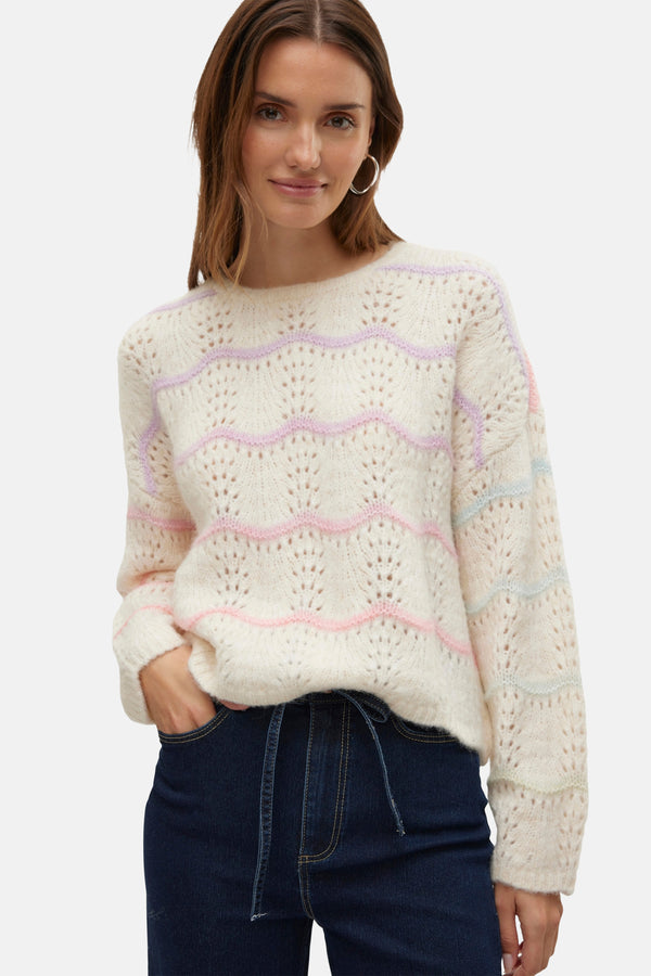 Pull col rond Écru - VERO MODA®