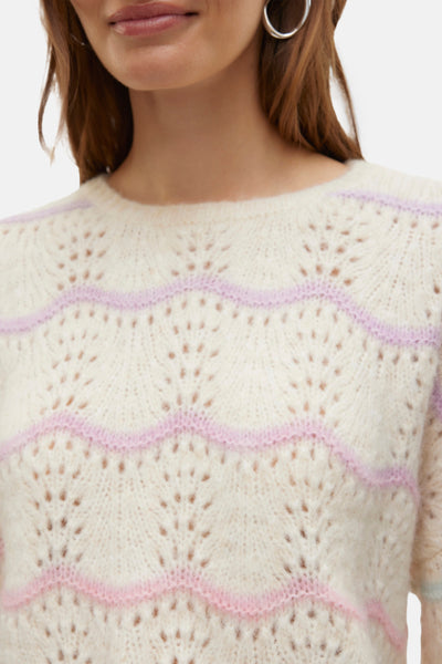 Trui met ronde hals Ecru - VERO MODA®