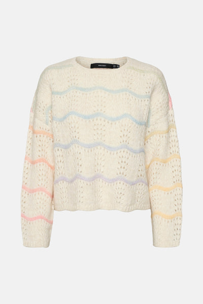Trui met ronde hals Ecru - VERO MODA®