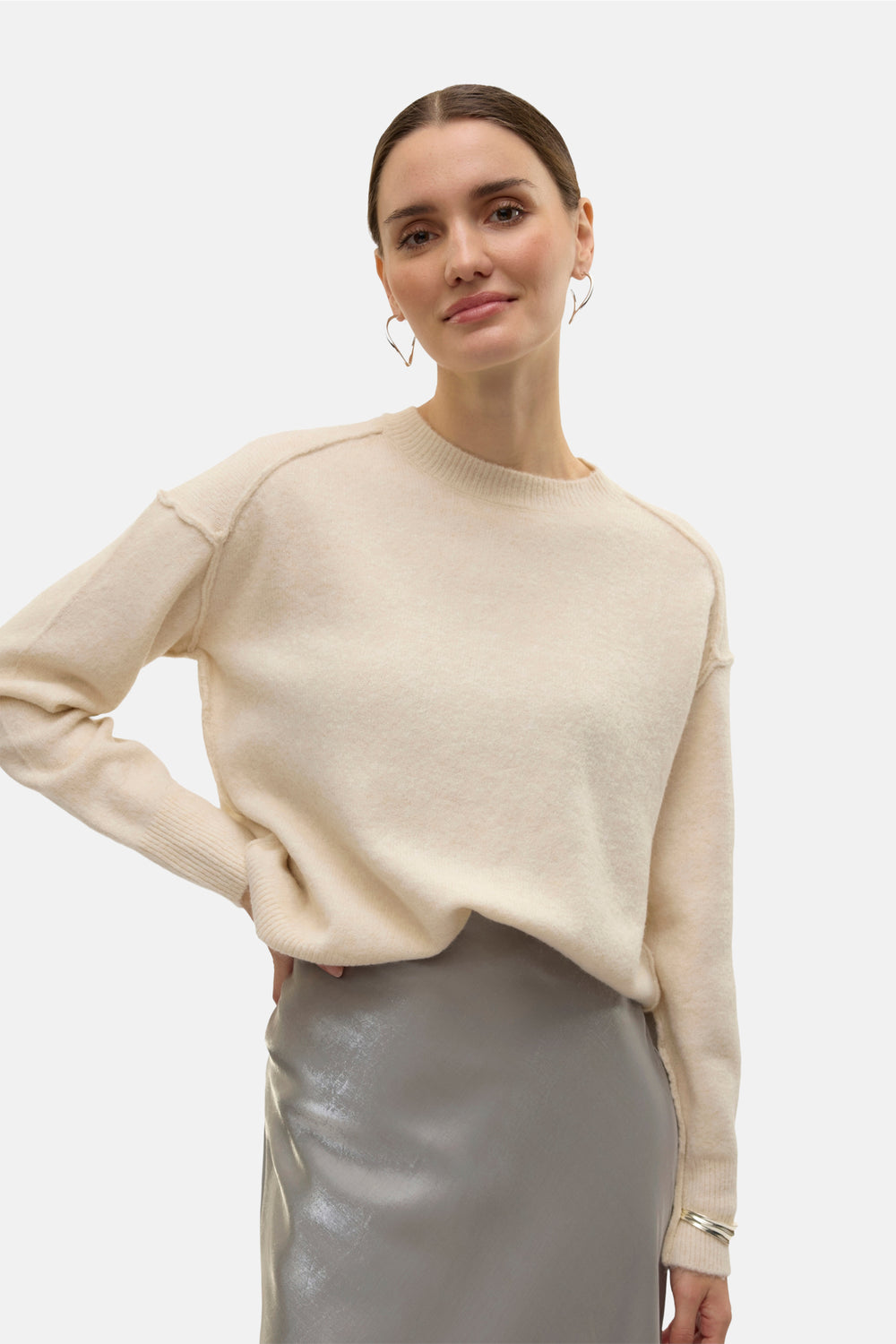 Trui met ronde hals Beige - VERO MODA®