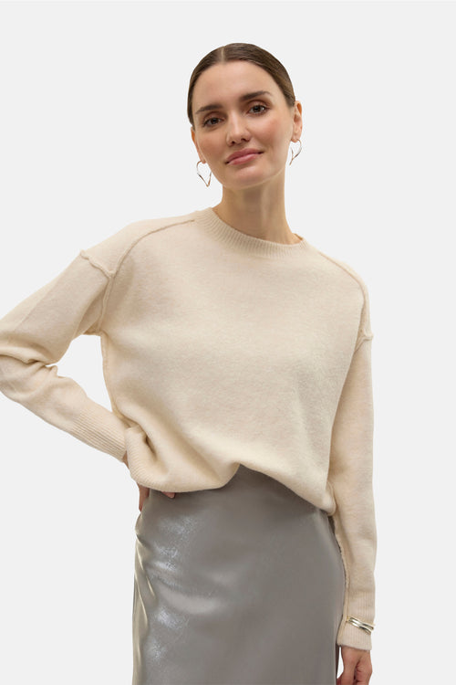 Pull col rond Beige - VERO MODA®