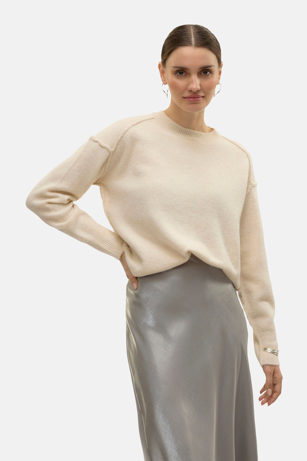Trui met ronde hals Beige - VERO MODA®