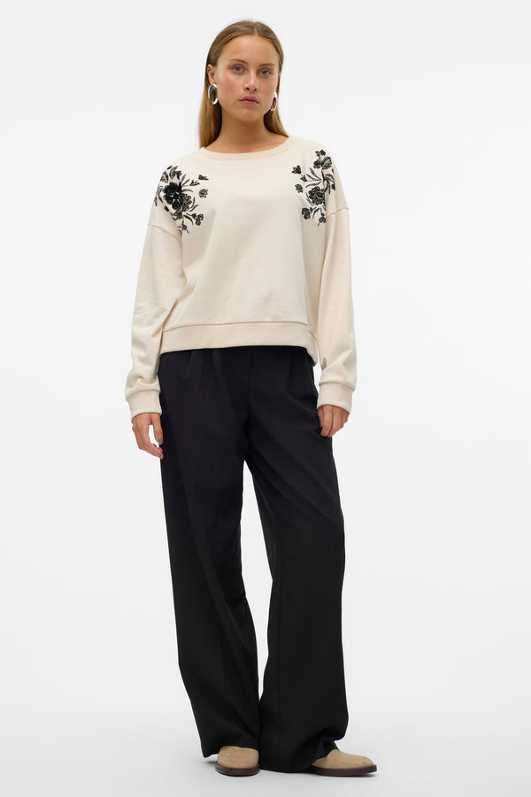 Sweat col rond Beige - VERO MODA®