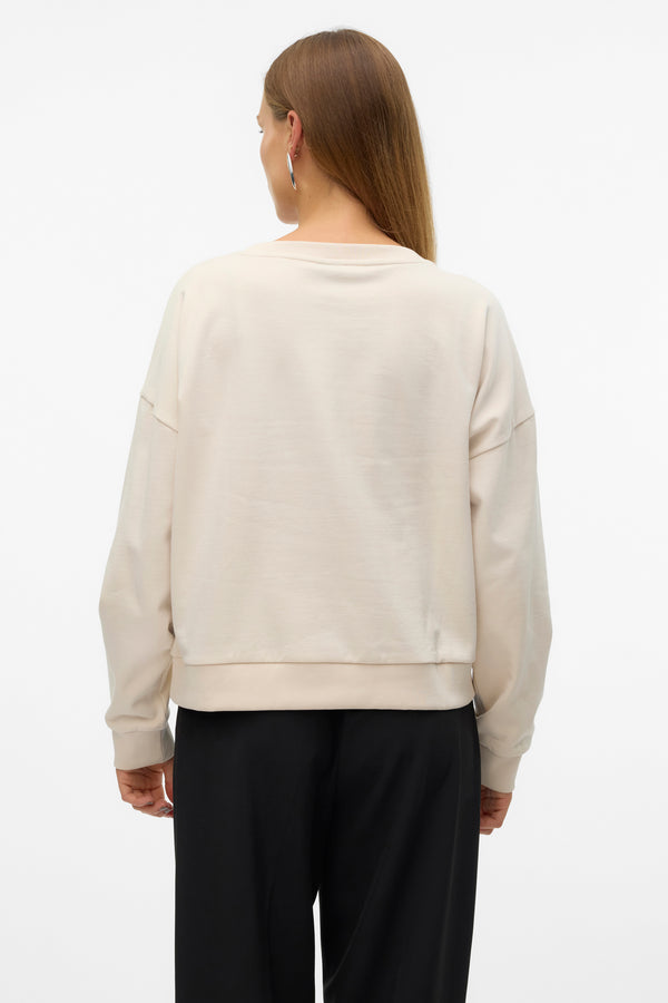 Sweat col rond Beige - VERO MODA®