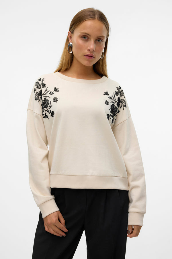 Sweat col rond Beige - VERO MODA®