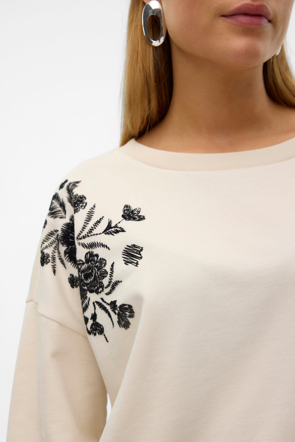 Sweat col rond Beige - VERO MODA®