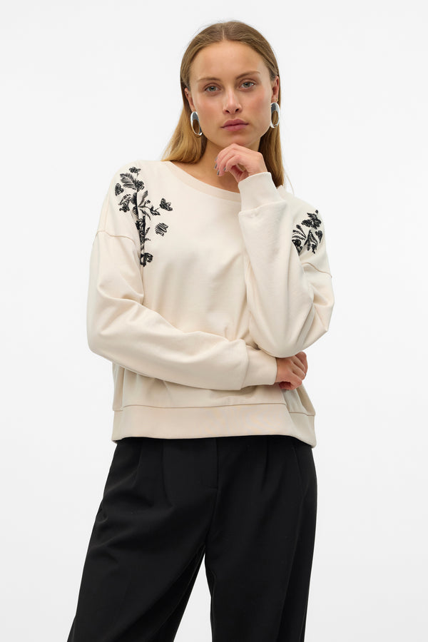Sweat col rond Beige - VERO MODA®