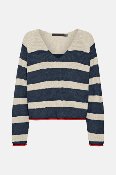 Pull col V Bleu - VERO MODA®