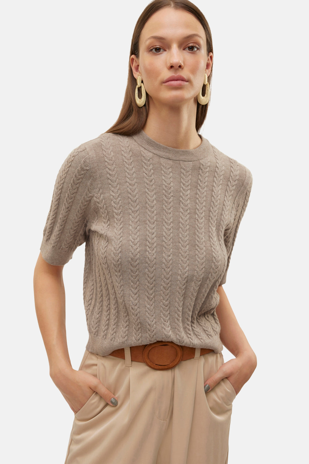 Trui met ronde hals Bruin - VERO MODA®