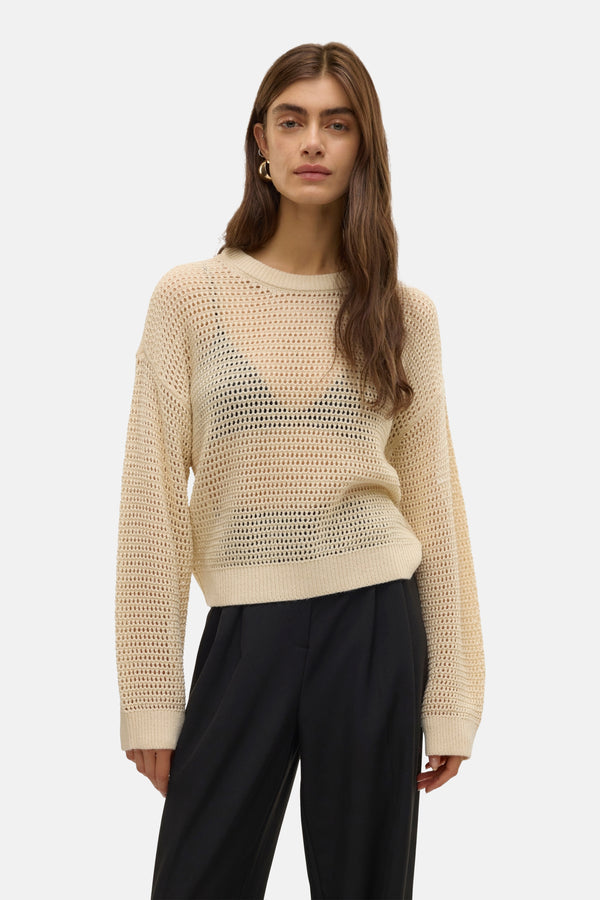 Pull col rond Beige - VERO MODA®