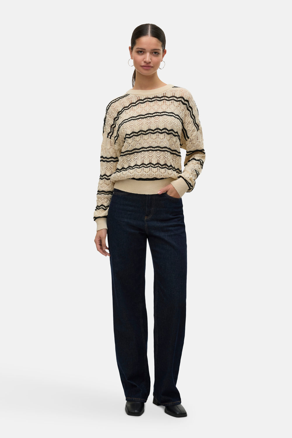 Pull col rond Écru - VERO MODA®