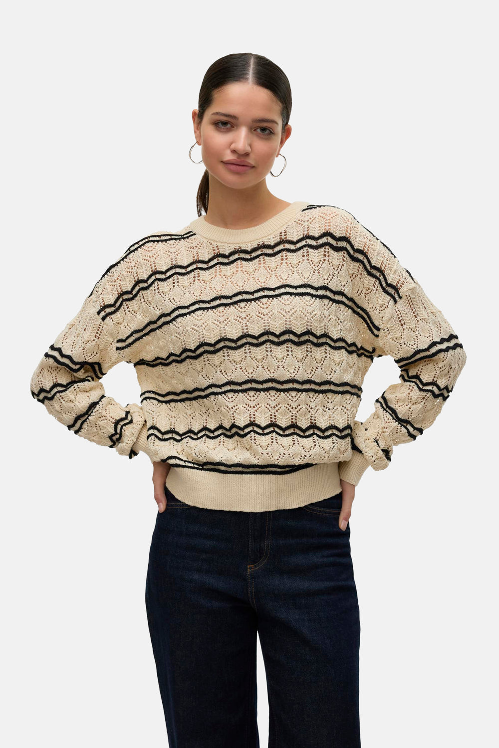 Pull col rond Écru - VERO MODA®