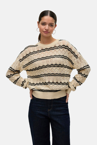 Pull col rond Écru - VERO MODA®