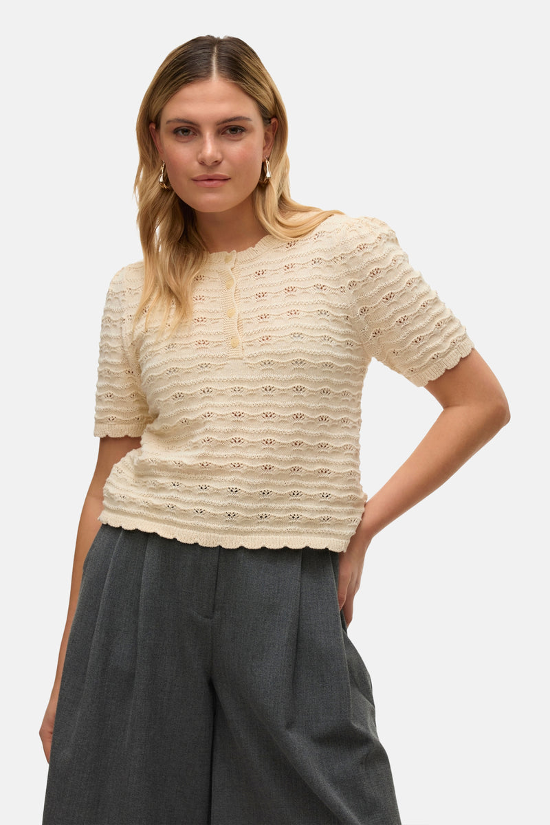 Pull col rond Écru - VERO MODA®