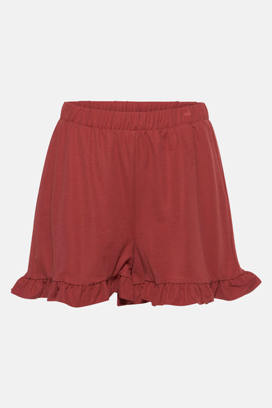 Korte rode rok van VERO MODA met elastische tailleband en ruchedetail.