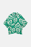 Groen overhemd met korte mouwen van Vero Moda, met abstract hartpatroon.