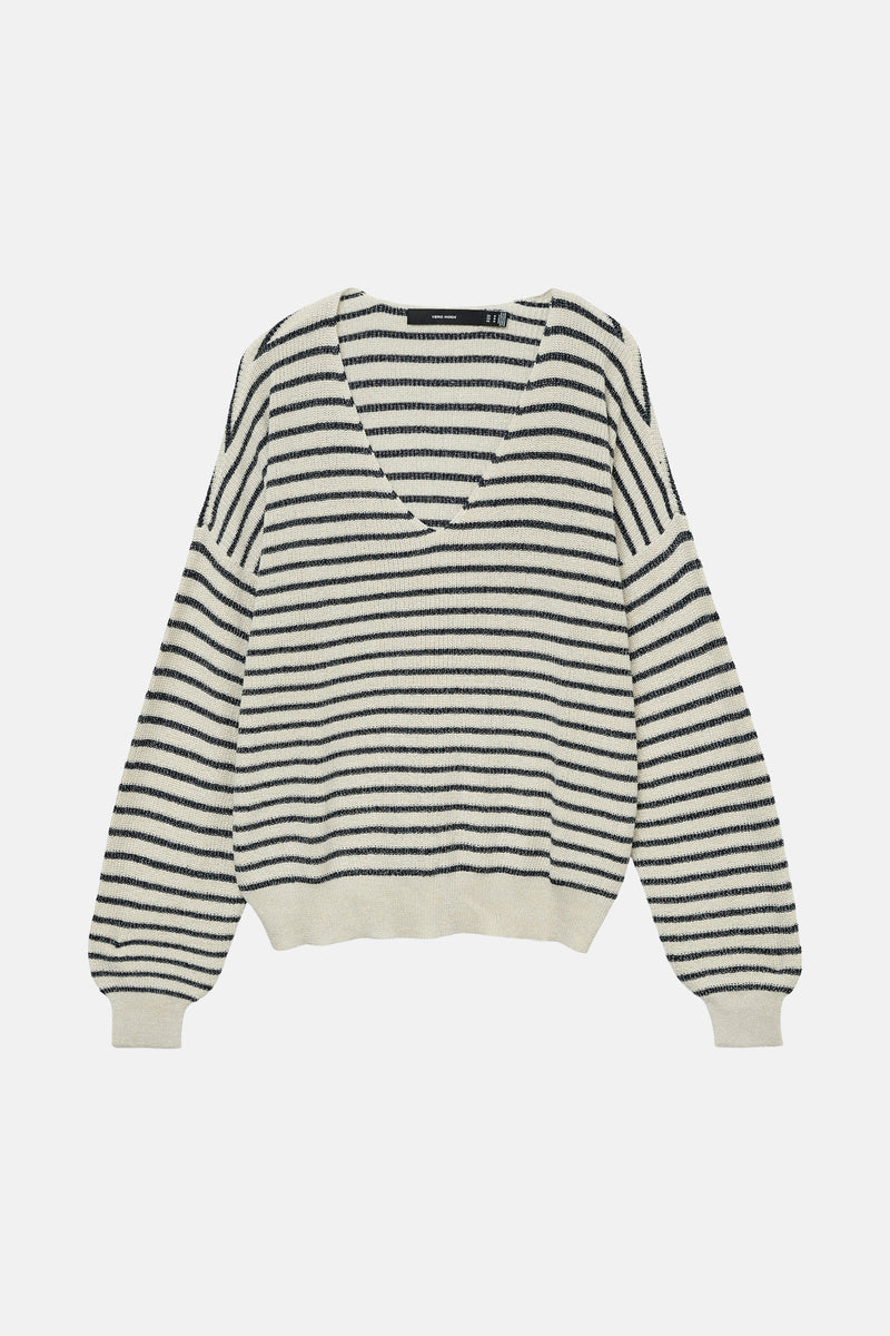 Pull col V Beige - VERO MODA®